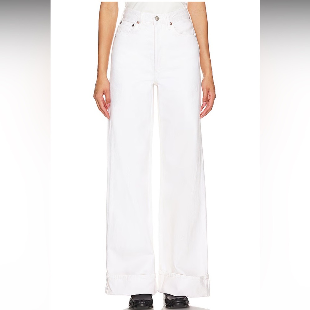 Dame High Rise Wide Leg Jeans in Fortune Cookie 29